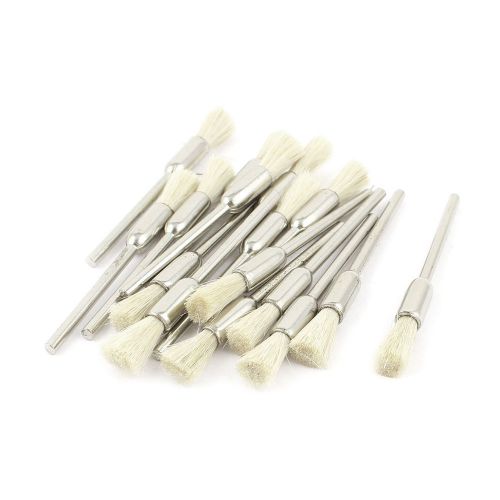 16 Pcs 2.3mm Mandrel White Bristle Pen Polishing Brush for Dremel Rotary Tool