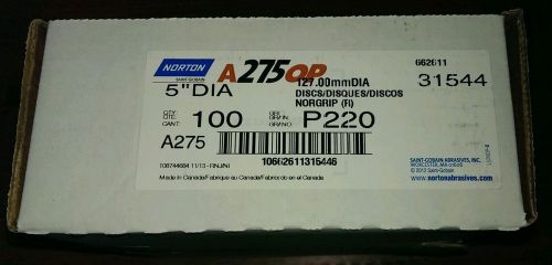 Norton 31544 5&#034; A275 Sanding Disc Speed Grip P220 100 Disc per Box