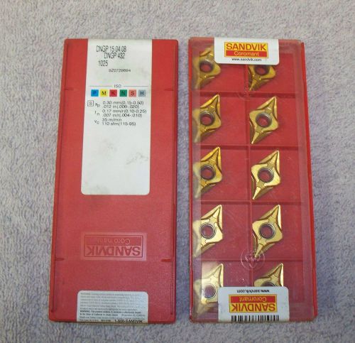 Sandvik    carbide  inserts   dngp 432    grade 1025     pack of 10 for sale