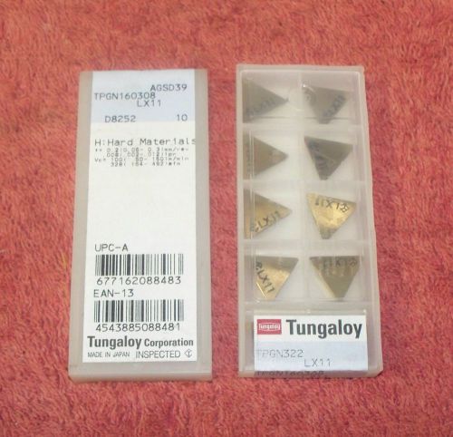 TUNGALOY    CERAMIC INSERTS    TPGN 322     GRADE  LX11     SEALED  PACK OF 10