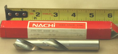 Nachi screw machine 561 hss 39/64&#034; - 0.6094 - 2 3/4&#034; flute one new for sale