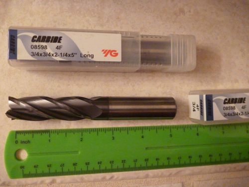 Lot 2 carbide  3/4 &#034; 4  flute  coated carbide end mill new long for sale