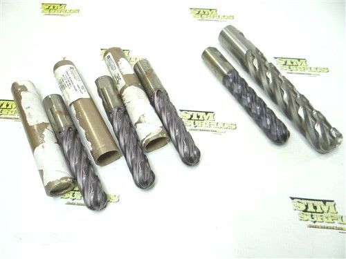 NICE LOT OF 5 HSS STRAIGHT SHANK ROUGH CUT SINGLE END MILLS 1&#034; TO 1-1/4&#034;