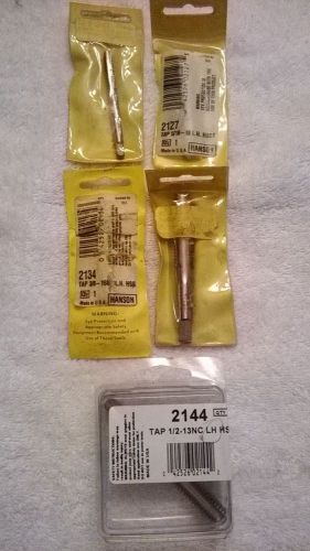 Irwin 5 pcs. left handed nc plug tap set - 1/4,5/16,3/8,7/16,1/2 - usa for sale