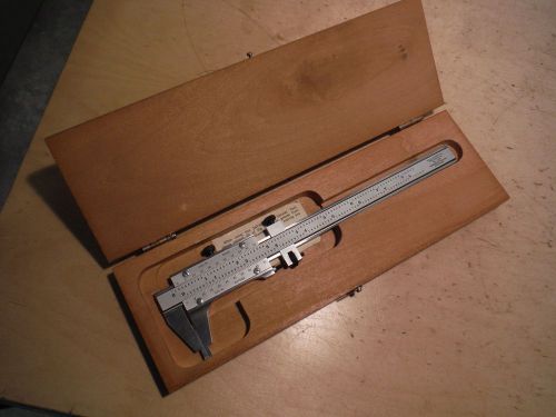 Starrett no. 123 8&#034; vernier caliper hardened stabilized master bar w/ case for sale