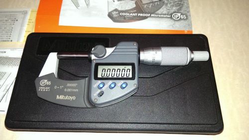 Mitutoyo 293-340 Digimatic Outside Micrometer, 0-1&#034; Range, 0.00005&#034;/0.001mm IP65
