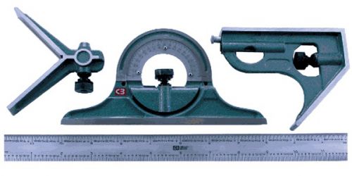 Chicago Brand Combination Square - Protractor - Center Gauge Very Nice!