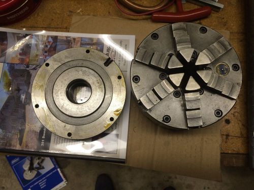 buck 6&#034; 6  jaw chuck w two back plates and 2 sets of jaws