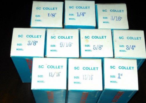 SYIC TOOLS 5C COLLET 10 Pack Set - 1/8&#034; to 1&#034; - BRAND NEW