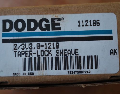 Dodge 112186 taper lock sheave 2/3v3.0-1210 - new for sale