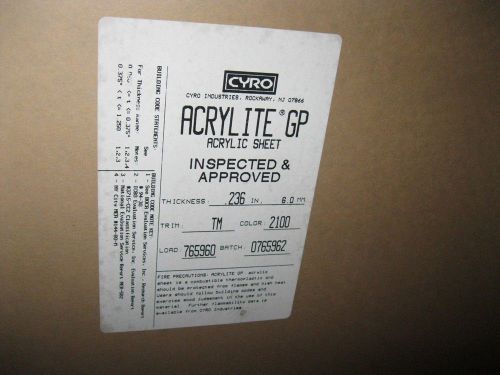 Acrylite # 2100 Red Acrylic Sheet, 48 x 96, .236, .250 quarter thick New Stock