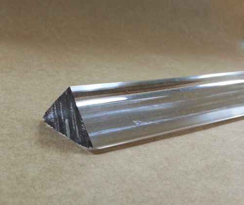 Extruded acrylic isosceles triangle rod 1&#034; x 1&#034; x 1.414&#034; 6ft long clear(nominal) for sale