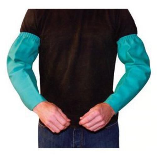 Tillman 6202 23&#034; 9 oz. Green FR Cotton Welding Sleeves Elastic/Snaps at Wrist
