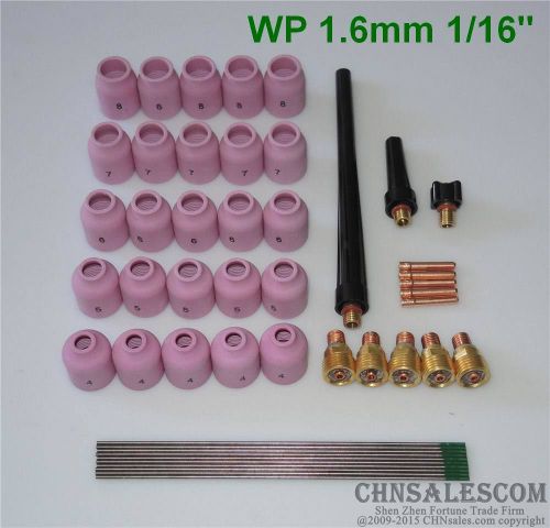 48 pcs tig welding kit gas lens for tig welding torch wp-9 wp-20 wp-25 wp 1/16&#034; for sale