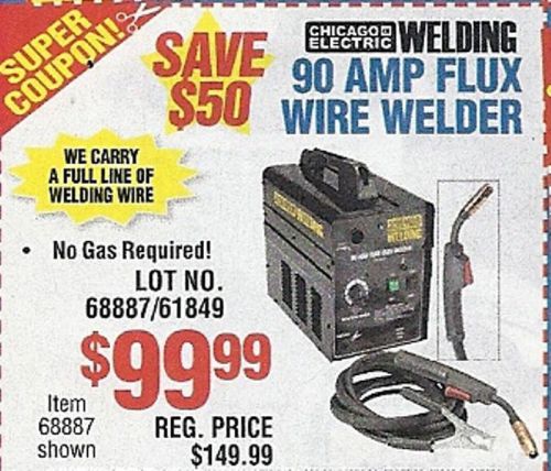 $50.00 super coupon harbor freight  90 amp flux wire welder!!!!!!! for sale