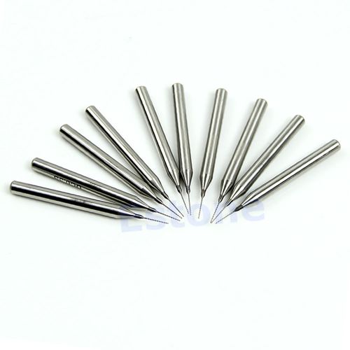 Hot 0.3mm 10pcs carbide steel micro engraving drill bits tool cnc pcb dremel for sale