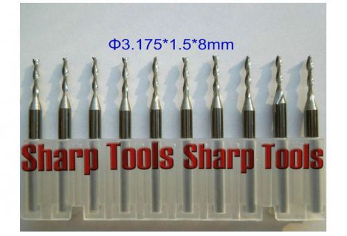 10 pcs double flute carbide mill spiral cutter wood cnc router bits  1.5mm 8mm for sale