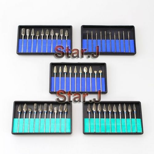 5 boxes dental lab tungsten steel nitrate carbide burs drills polishers 2.35mm for sale