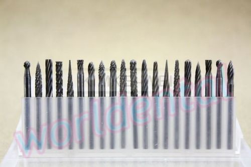 20 pcs Tungsten Steel Dental Burs Lab Burrs Tooth Drill For Handpiece Polisher