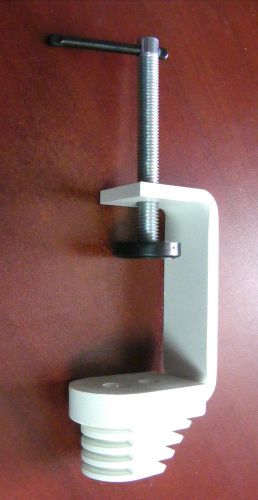 White Desk Mount Mounting Bracket Assembly for Lab / Work Bench / Countertop