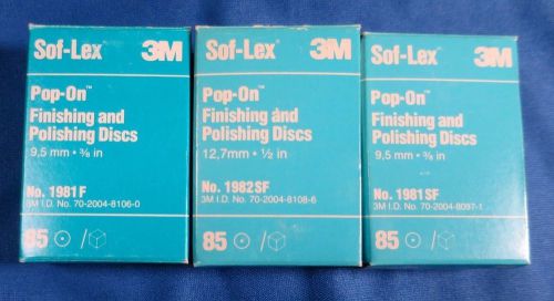 Lot of 3 Boxes of 3M Sof-Lex Pop-On Finishing and Polishing Discs