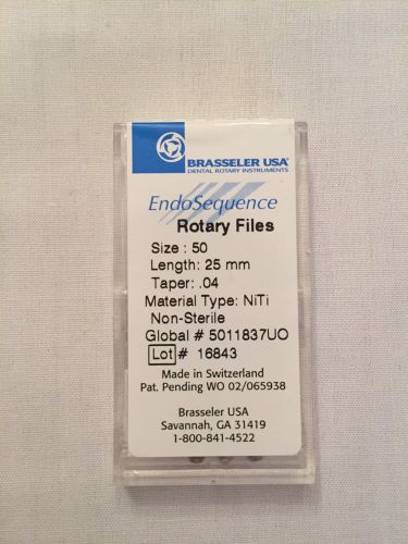Brasseler EndoSequence Size 50 .04 taper 25mm Rotary Files