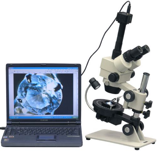 3.5x-90x jewel gem stereo zoom microscope + 5m camera for sale