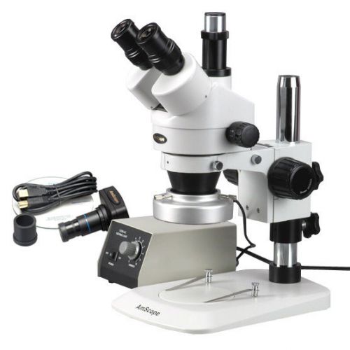 7X-45X Stereo Zoom Microscope w Aluminum 80-LED Light + 1.3MP Camera