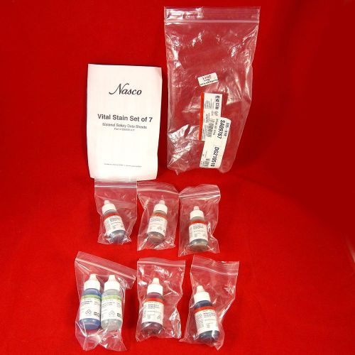 Nasco VITAL STAIN KIT Set of 7:  5 Biological Stains  2 Immobilization Solutions
