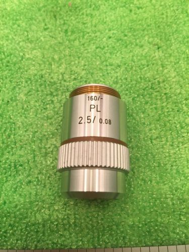 Leitz Microscope PL 2.5x 0.08 160mm Objective-Excellent Condition