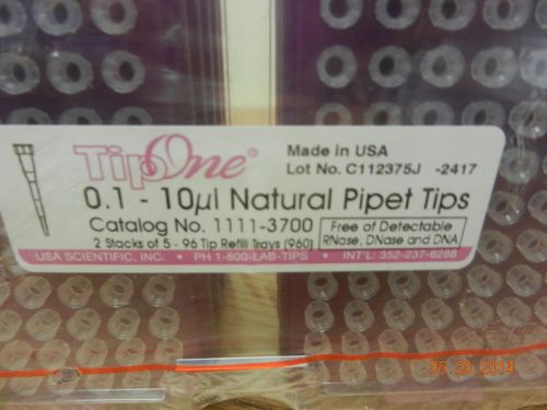 USA Scientific # 1111-3700 Natural Pipet Tips 0.1-10ul NEW 960pcs