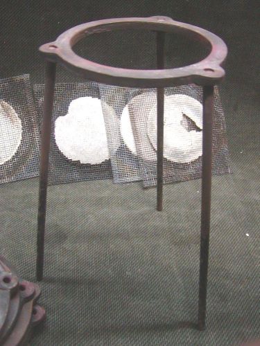 5&#034; beaker ring tripod lab stand w/heat screen, bunsen burner for sale