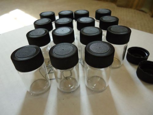 15 vials (bottles) with black lids new unused