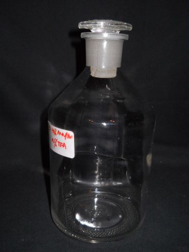 Corning pyrex glass 1l 1000ml reagent storage bottle &amp; #29 stopper, chipped for sale