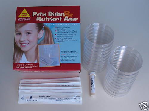 Auspex Petri Dishes &amp; Nutrient Agar Kit APB101 for school science fair project