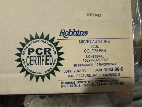 Robbins Micro Autotip 1043-06-5 10 Trays of 96, 50ul clear non sterile