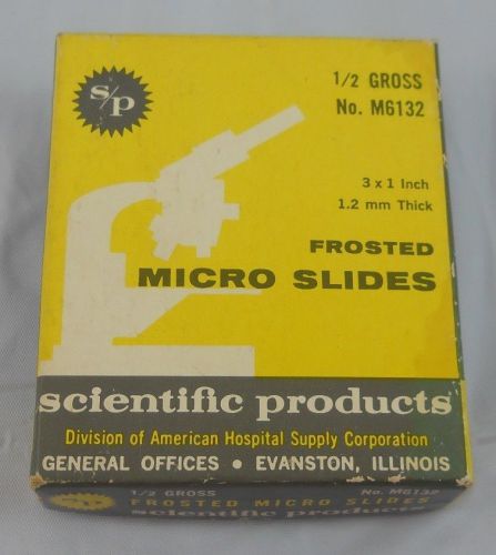 Scientific Products frosted micro slides 1/2 gross No. M6132 microscope Vintage