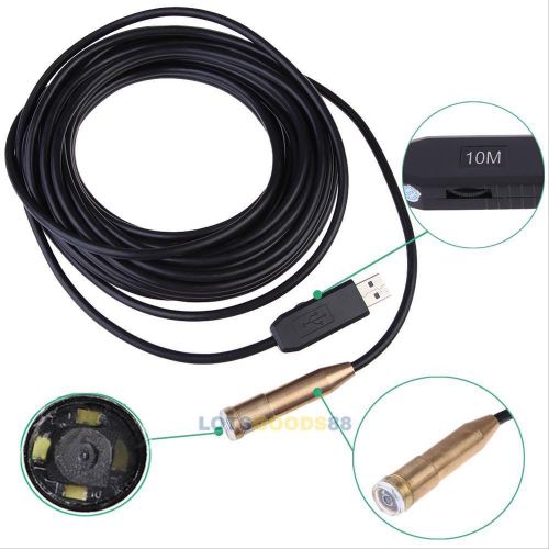 10m led waterproof borescope endoscope usb cable inspection tube spy camera ls4g for sale