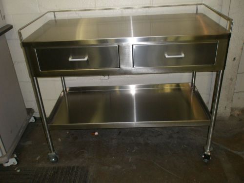 BLICKMAN 24 X 48 X 38H STAINLESS STEEL SURGICAL CART WITH DRAWERS  #7856