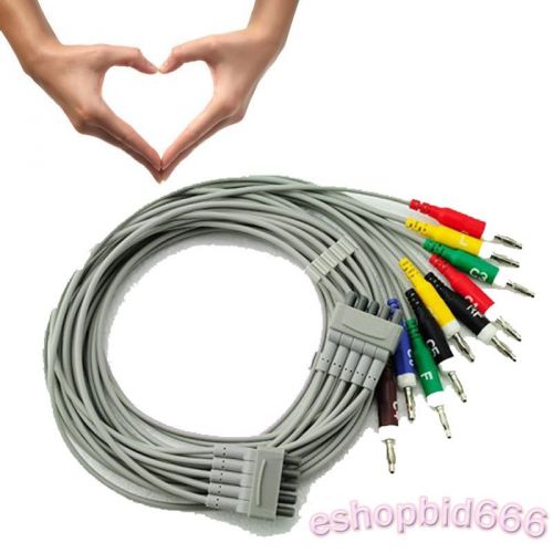 Free shipping 10 lead ecg/ekg cable with leadwire for ge marquette tpu material for sale