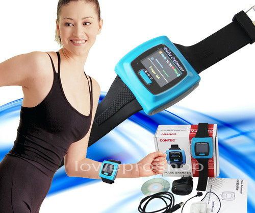 Wrist wearable pulse oximeter \spo2 monitor oled + software contec cms-50f for sale