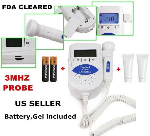 Sonoline B Fetal heart doppler /Backlight LCD 3mhz+battery &amp; 2 gel FDA US Seller