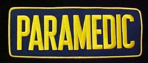 Paramedic Navy Blue Gold 4&#034; x 11&#034; Emblem Patch Embroidered Sew On Jacket Back
