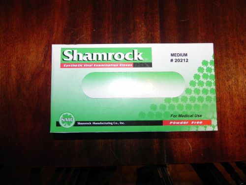Shamrock Synthetic Vinyl Exam Gloves, LARGE, Powder-Free, 20213, Box of 100