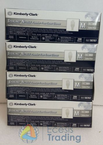4 boxes kimberly-clark nitrile medium exam gloves in sterling 50707 exp 08/2017 for sale