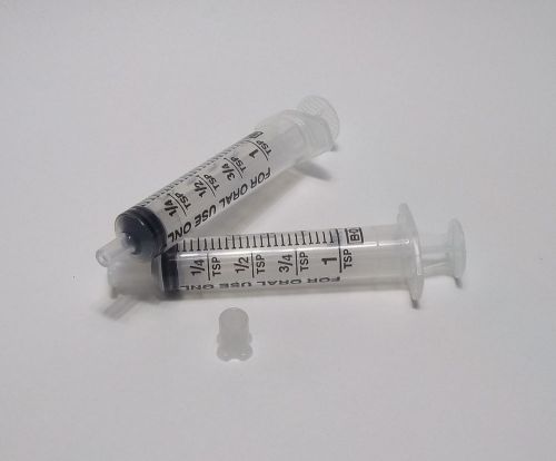 20 Count: 5 ml (1 tsp) BD Oral Syringe with Tip/Cap