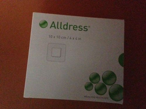 New MOLNLYCKE Alldress 4&#034;x4&#034;  BOX of 10  SEALED STERILE Wound Dressing FREE SHIP
