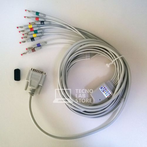 Cavo Cable ECG EKG Cardioline serie AR &amp; Nihon Kohden 10 terminali spinotto 4 mm