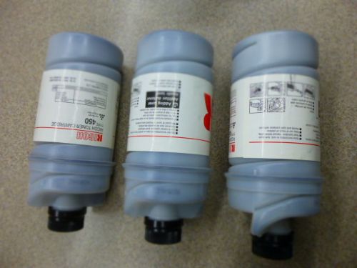 Lot of (3) genuine ricoh type 450 toner 14.63 oz. made in usa. new no box for sale