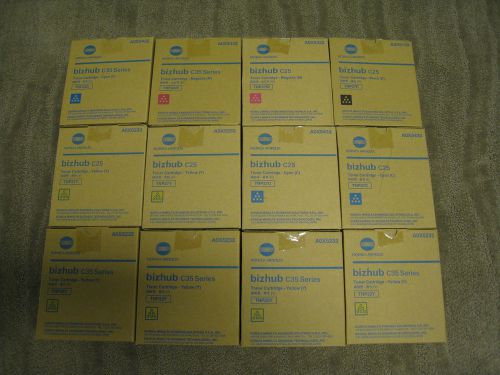 12 Konica Minolta TNP22 C25 Series Toner Cartridges Cyan Black Magenta Yellow